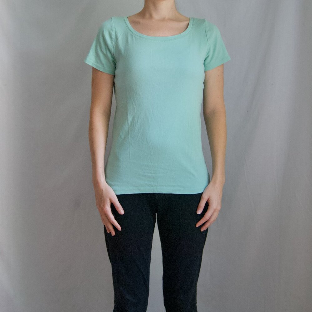 Merona Light Aqua Blue Short Sleeved Shirt